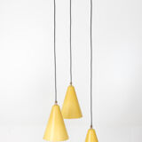 Aluminum yellow chandelier 1960s
