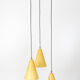 Aluminum yellow chandelier 1960s
