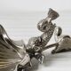 Vintage silver metal wall mounted soap dish and towel holder set