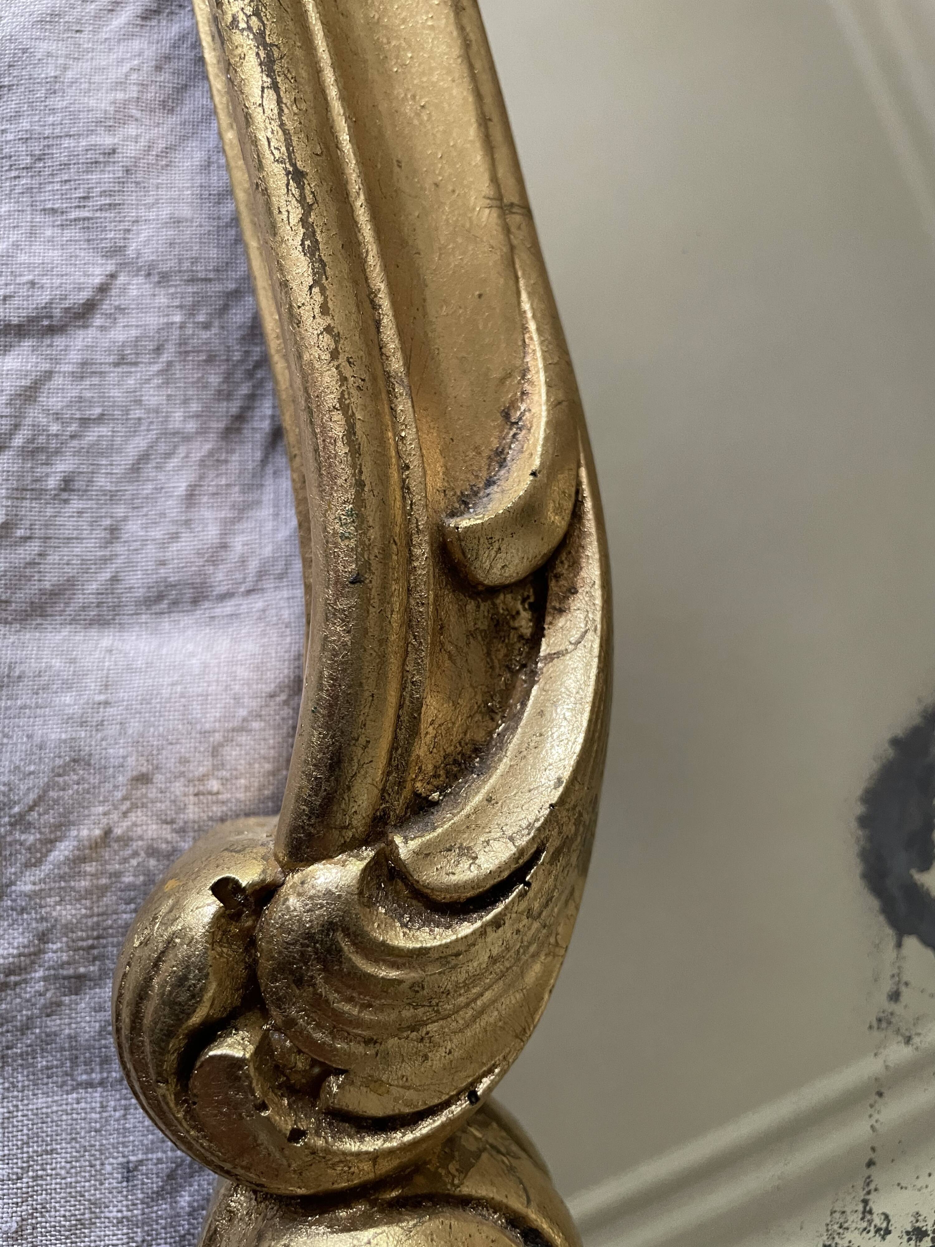 Golden resin rock mirror  42x68cm