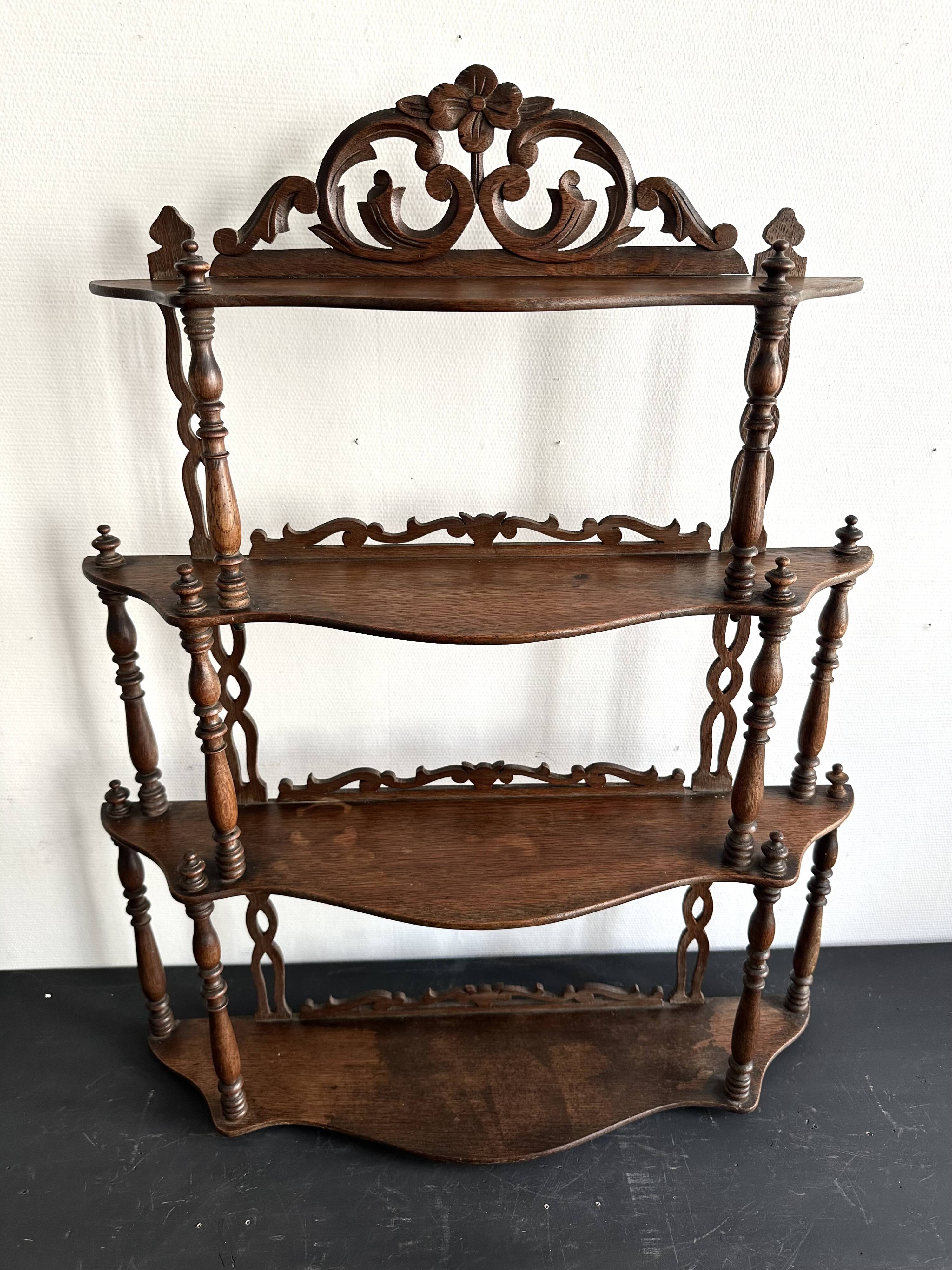 Large Napoleon III turned wood shelf, France 19th century
