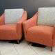 Set of pink and grey club chairs 1960s