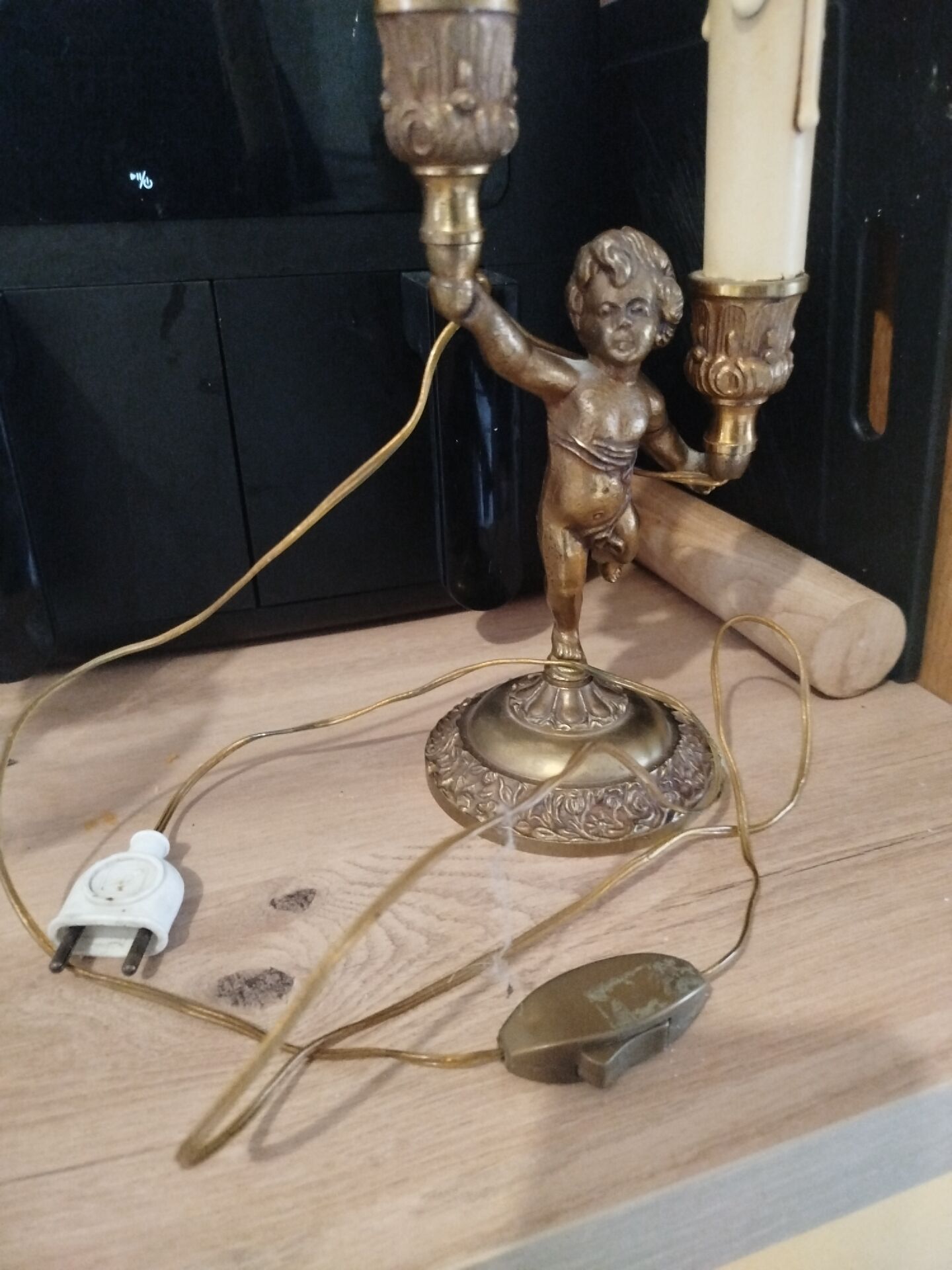 Lampe de table candélabre en laiton