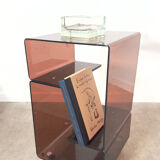 Smoked Plexiglas bedside table / end table