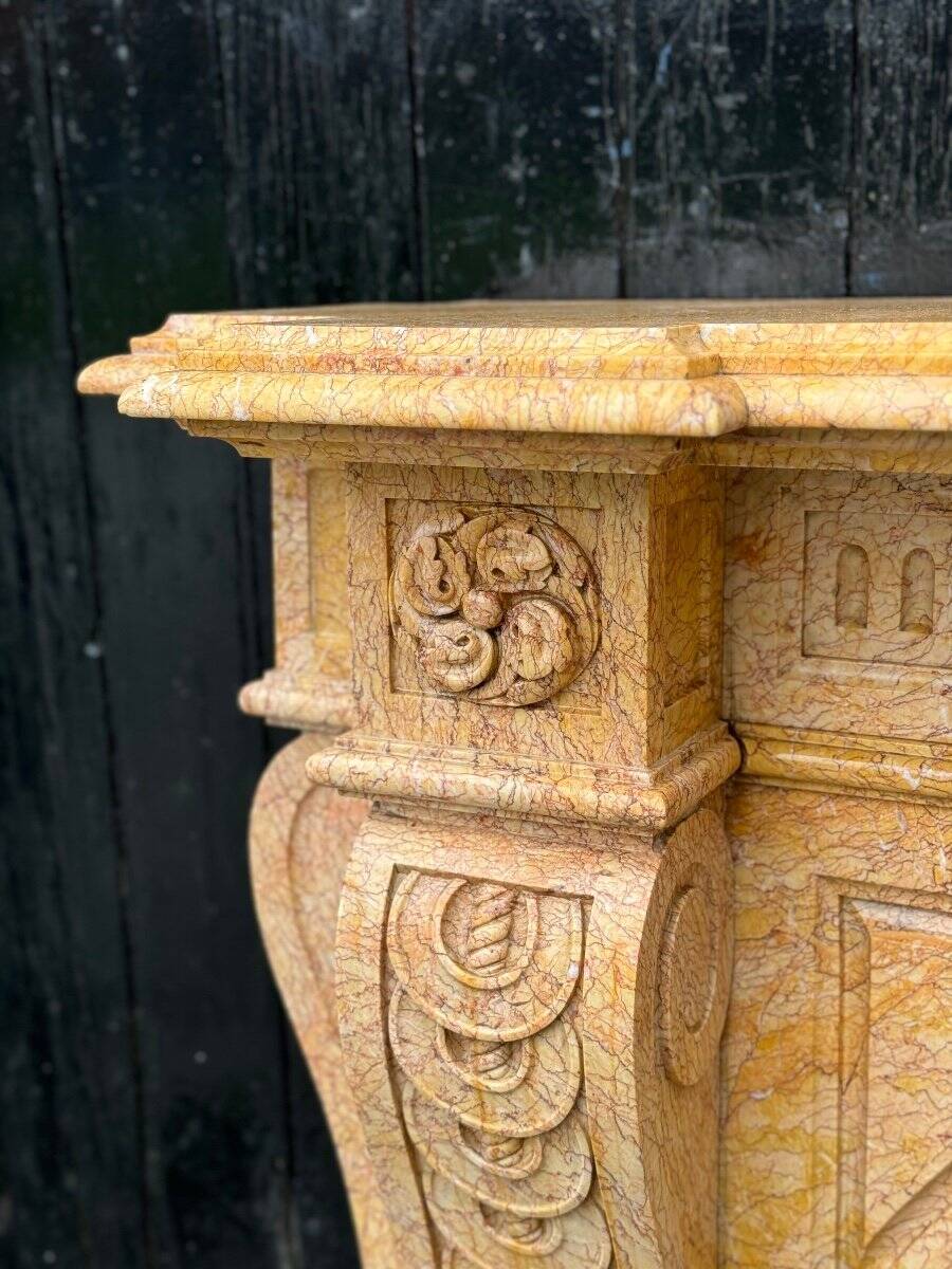 Napoleon iii style lamartine yellow marble fireplace circa 1880