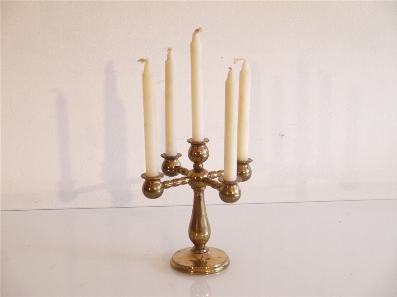 Vintage Scandinavian brass chandelier 1970