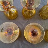 Amber bubble foot glasses