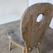 Set of 2 Rustic Primitive Wooden Chairs / Weathered Farmhouse Dining Chairs