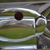 Antique crystal ashtray with its leather stand