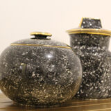 Pair of Vicentina ceramic vases, hand-decorated, Italy 1970'