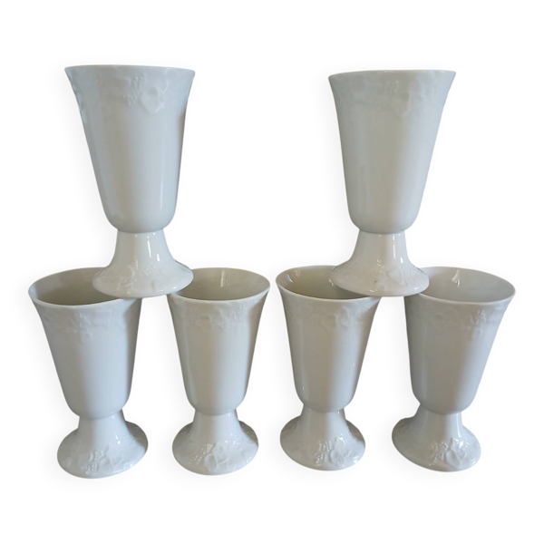 6 mazagrans/ mugs en porcelaine blanche
