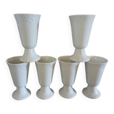 6 mazagrans/ mugs in white porcelain