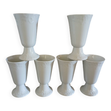 6 mazagrans/ mugs in white porcelain
