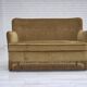 1970s, Danish 2-seater sofa, light green furniture velour, beech wood.