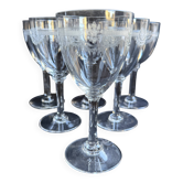 6 Saint Louis wine glasses Manon service Pantograph engraving IV