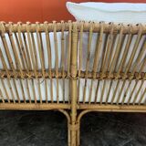 Mid-Century Rattan and Bamboo Canapé, Italy, 1960s