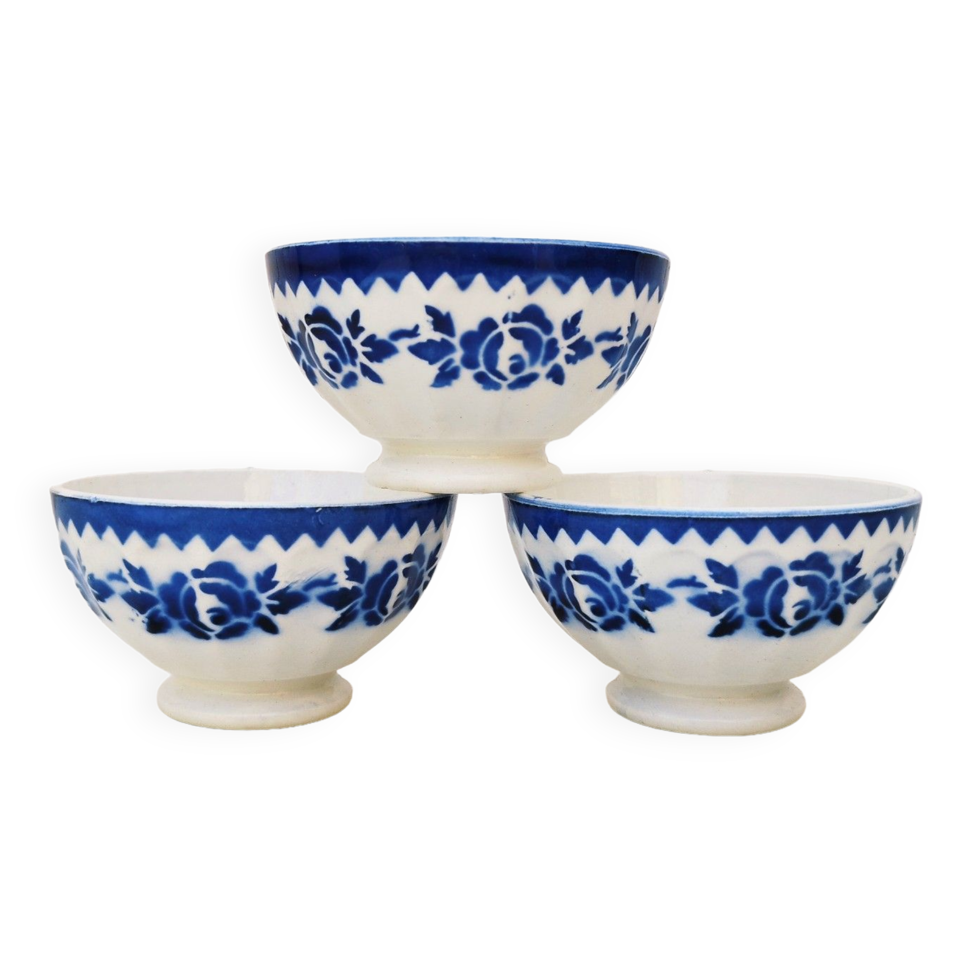 Small bowls earthenware vintage floral decoration.