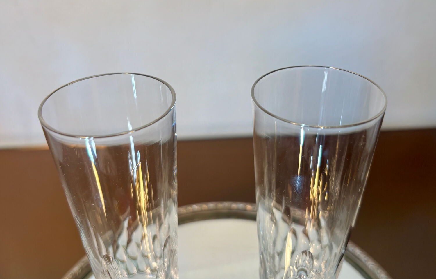 2 verres à champagne Baccarat m. Richelieu