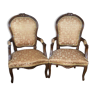 Pair of gilded shepherdess armchairs Louis Philippe style