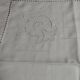 Old linen tablecloth, fine, with button closure, 75 x 75 cm.