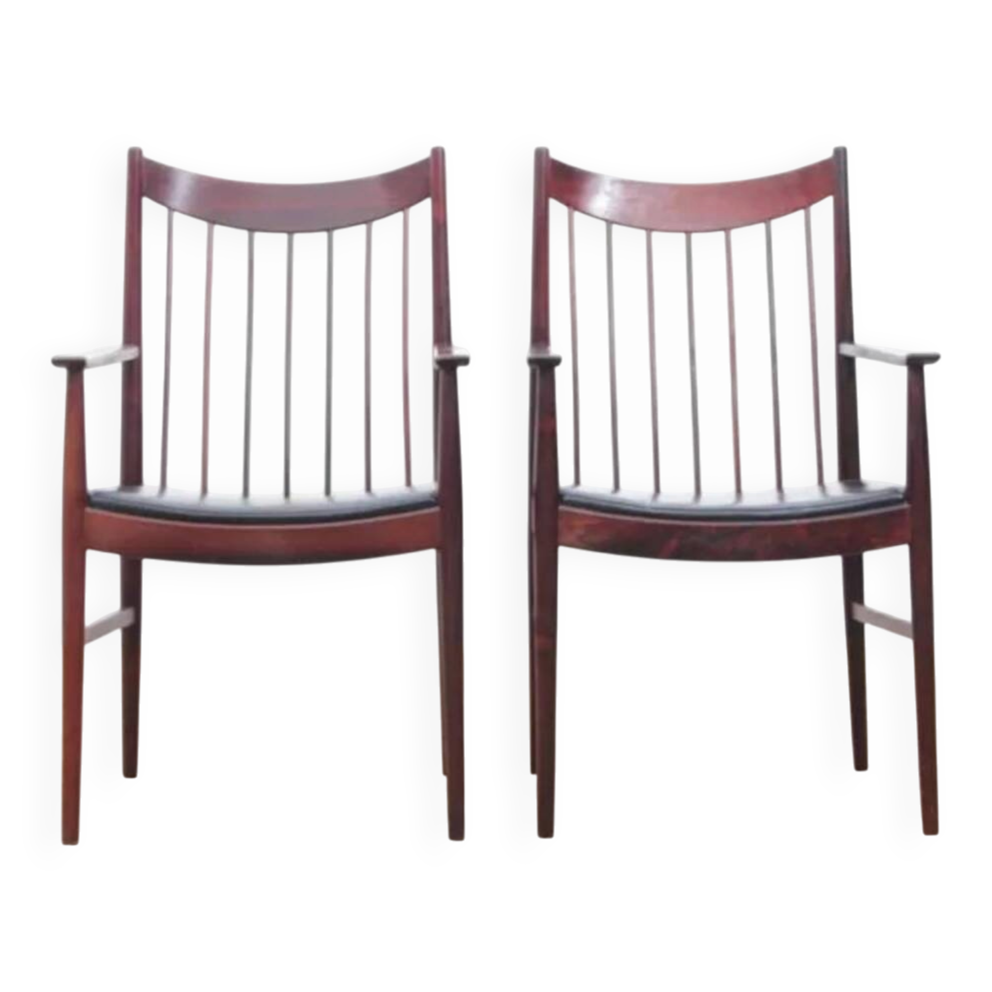 Pair of armchairs, side table, Danish in rosewood, Arne Vodder 1960.