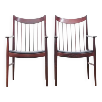 Paire de Fauteuils, bout de table, Danois en Palissandre, Arne Vodder 1960.