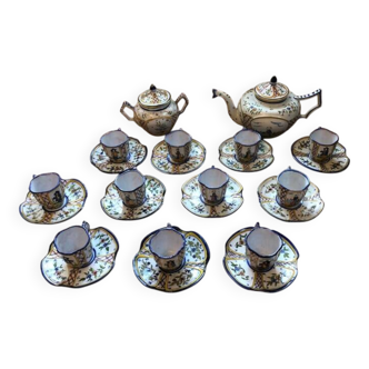 Antique Henriot Quimper Faience Coffee Set, Breton Folk Art, 1893-1904