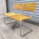 Pair of cantilever and rattan chairs from the 70s
