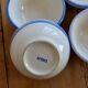 4 vintage striped ivory and blue earthenware bowls by Afibel