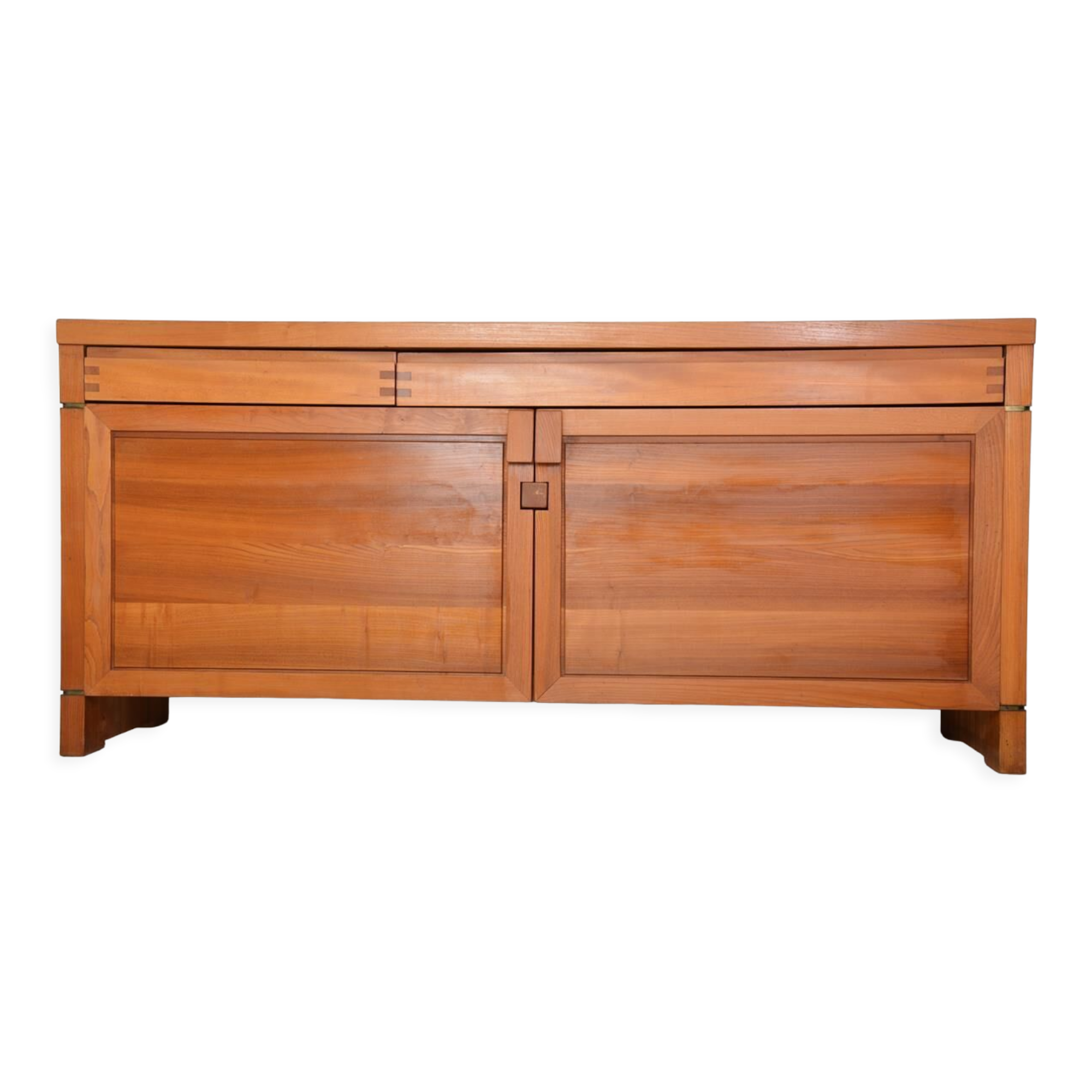 Vintage solid elm sideboard by Pierre Chapo, model R08