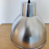 Chandelier pendant bell globe metal hammered aluminum 90s