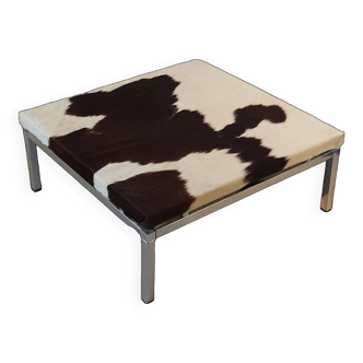 Vintage cowhide coffee table