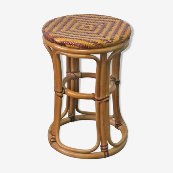 Rattan bamboo stool