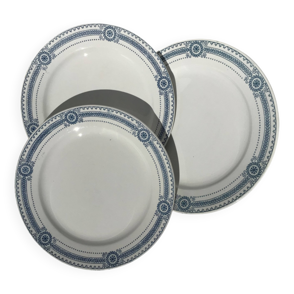 3 Assiettes plates Terre de fer Carina U&C Sarreguemines