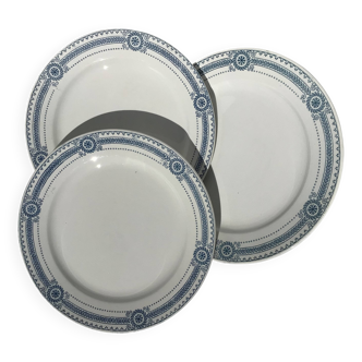 3 Assiettes plates Terre de fer Carina U&C Sarreguemines