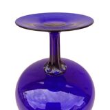 Cobalt blue goblet of a sheepdog, Bohemia, Czechoslovakia, 1980s.