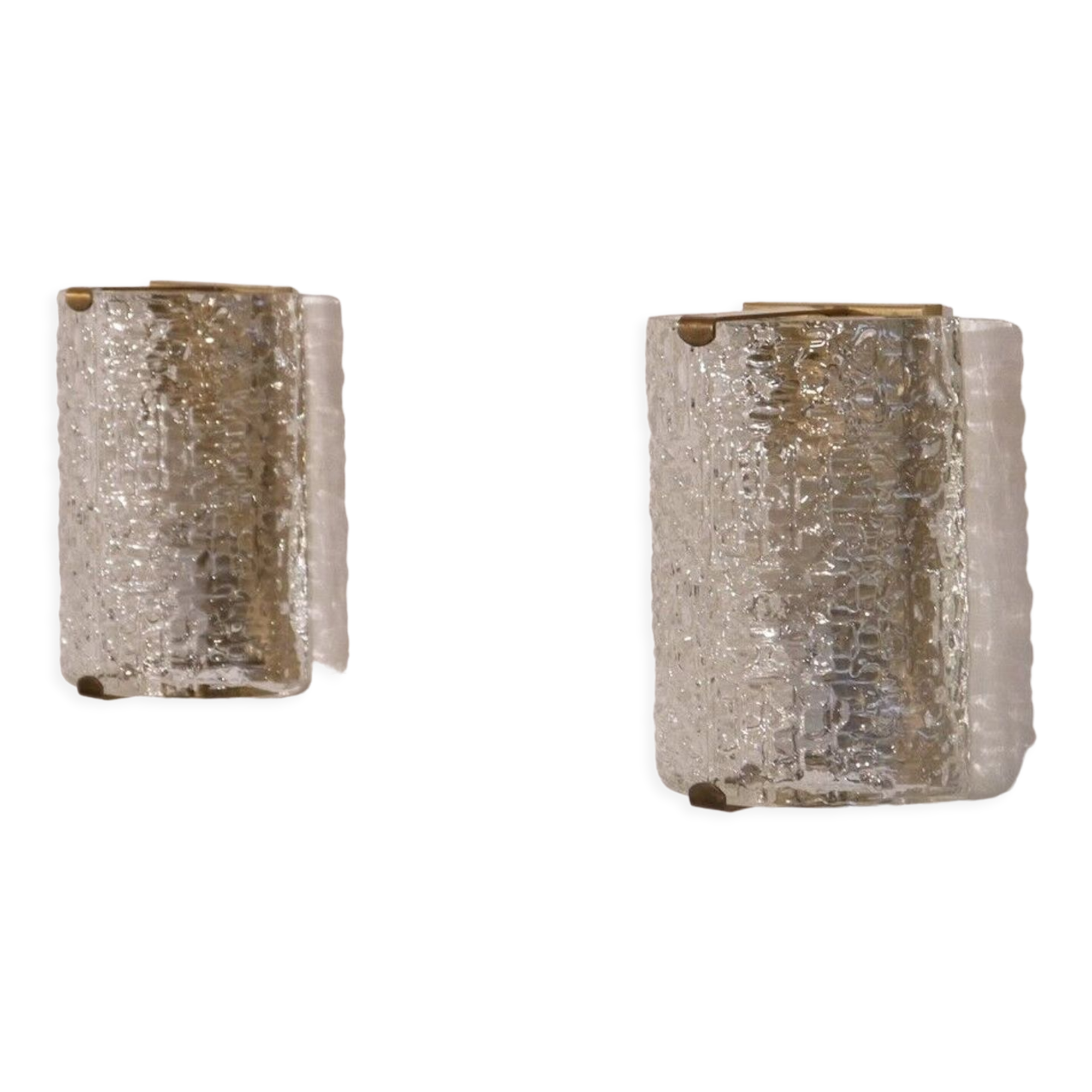 Pair of vintage Scandinavian glass sconces 1970