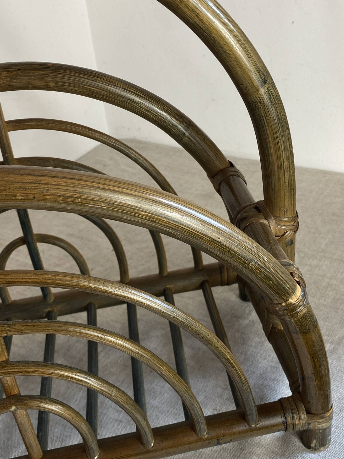 Bamboo and rattan magazine rack