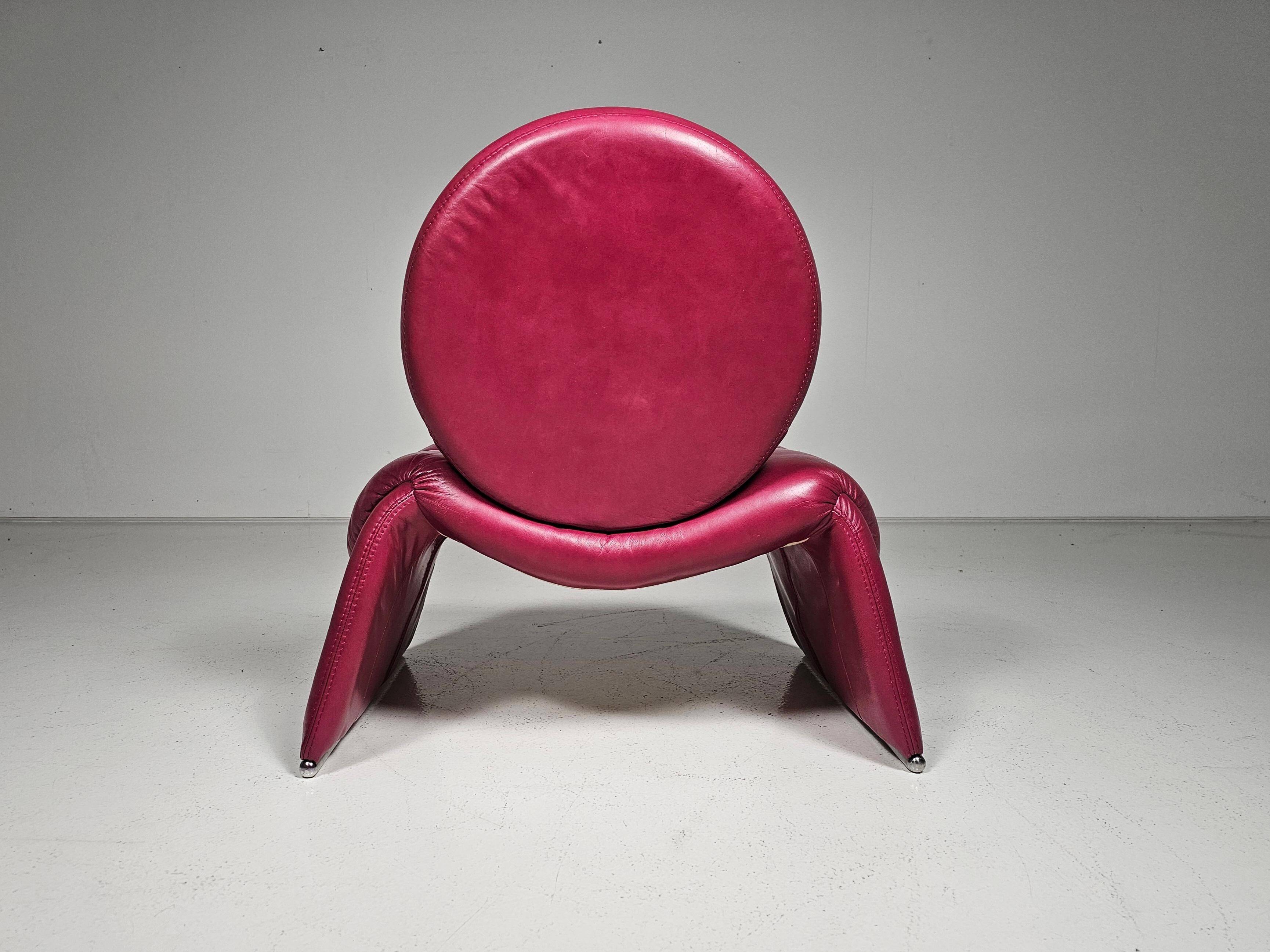 Calypso pink chaise longue by Vittorio Introini for Saporiti, Italy, 1970.