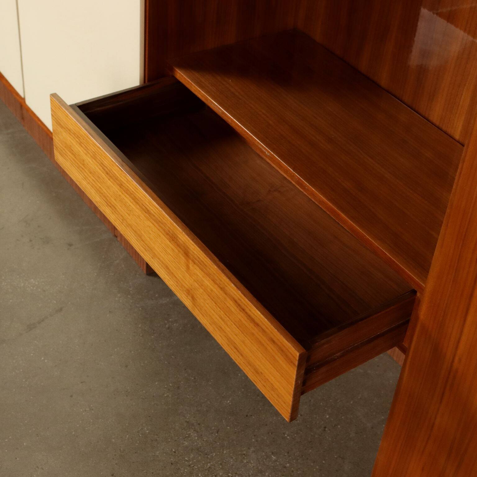 Vintage 1960s mahogany-veneered polyester entryway furniture