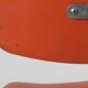 Eurosit vintage industrial workshop chair in chromed metal and orange imitation leather