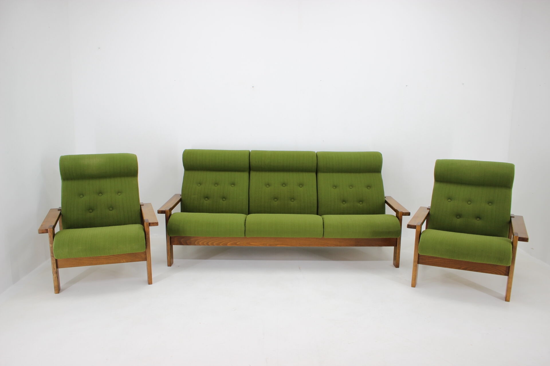 1970s Living Room Beech Set, Czechoslovakia