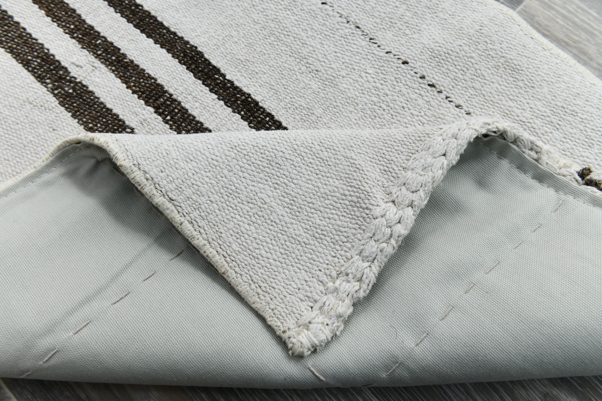 2x8 white brown hemp runner rug 57x260cm