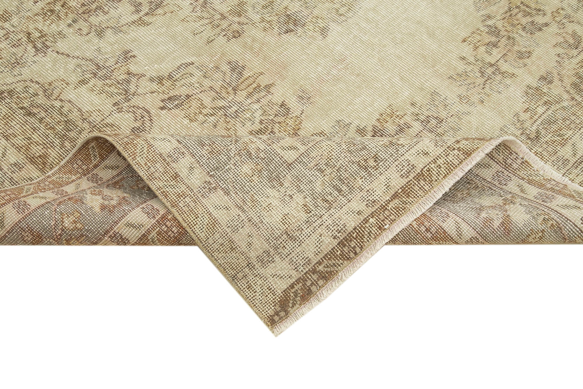 Handwoven contemporary anatolian beige carpet 193 cm x 300 cm