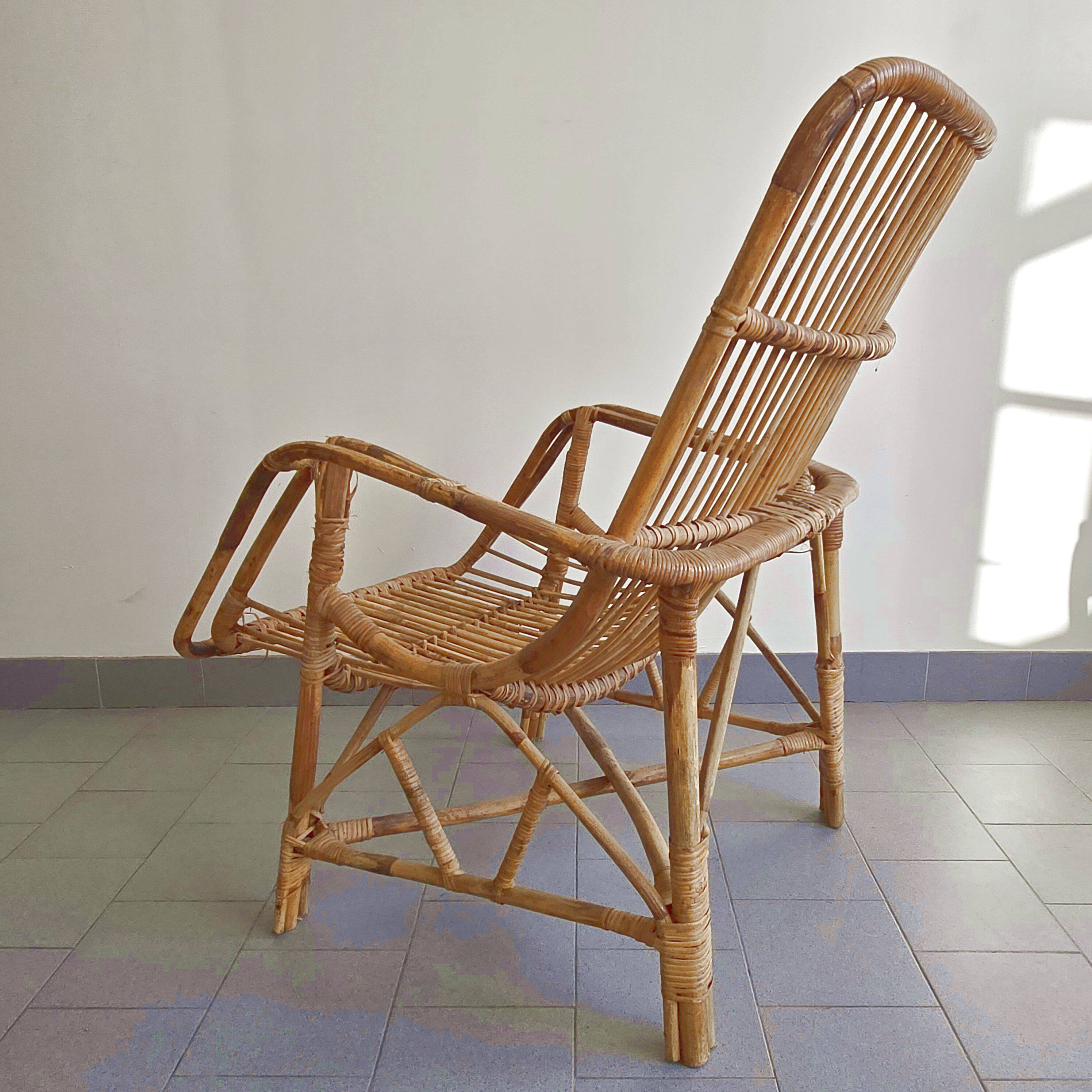 Vintage rattan armchair 1960
