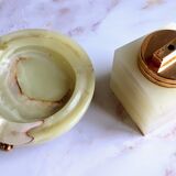 1960-70 onyx ashtray and table lighter set
