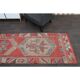 1970s Turkish Oushak Handmade Wool Cotton Red Runner Rug 86x344