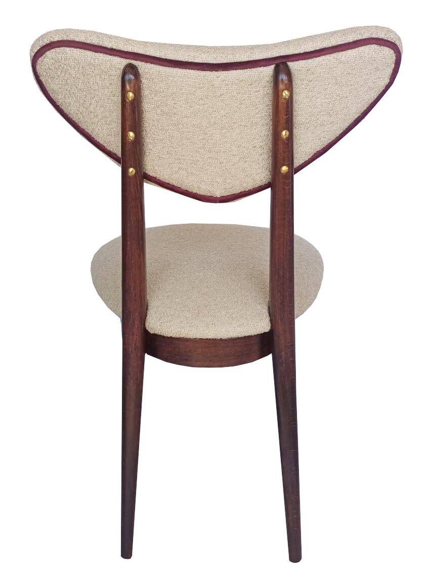 Heart Chair by Helena & Jerzy Kurmanowicz in Beech Wood and Boucle