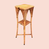 Vintage wicker plant stand