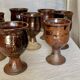 Service de 8 verres grès pyrite vintage 1960 d'Albert THIRY (Vallauris)